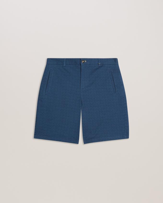 Short Ted Baker Regular Fit Geometric Bleu Marine Homme | ZOO-00045283